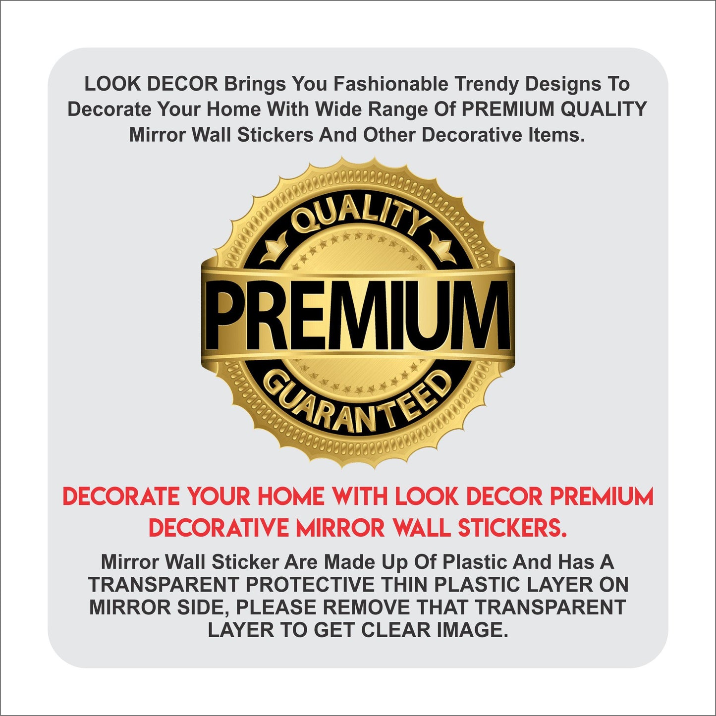 3D Acrylic Mirror Wall Sticker Decoration (silver)