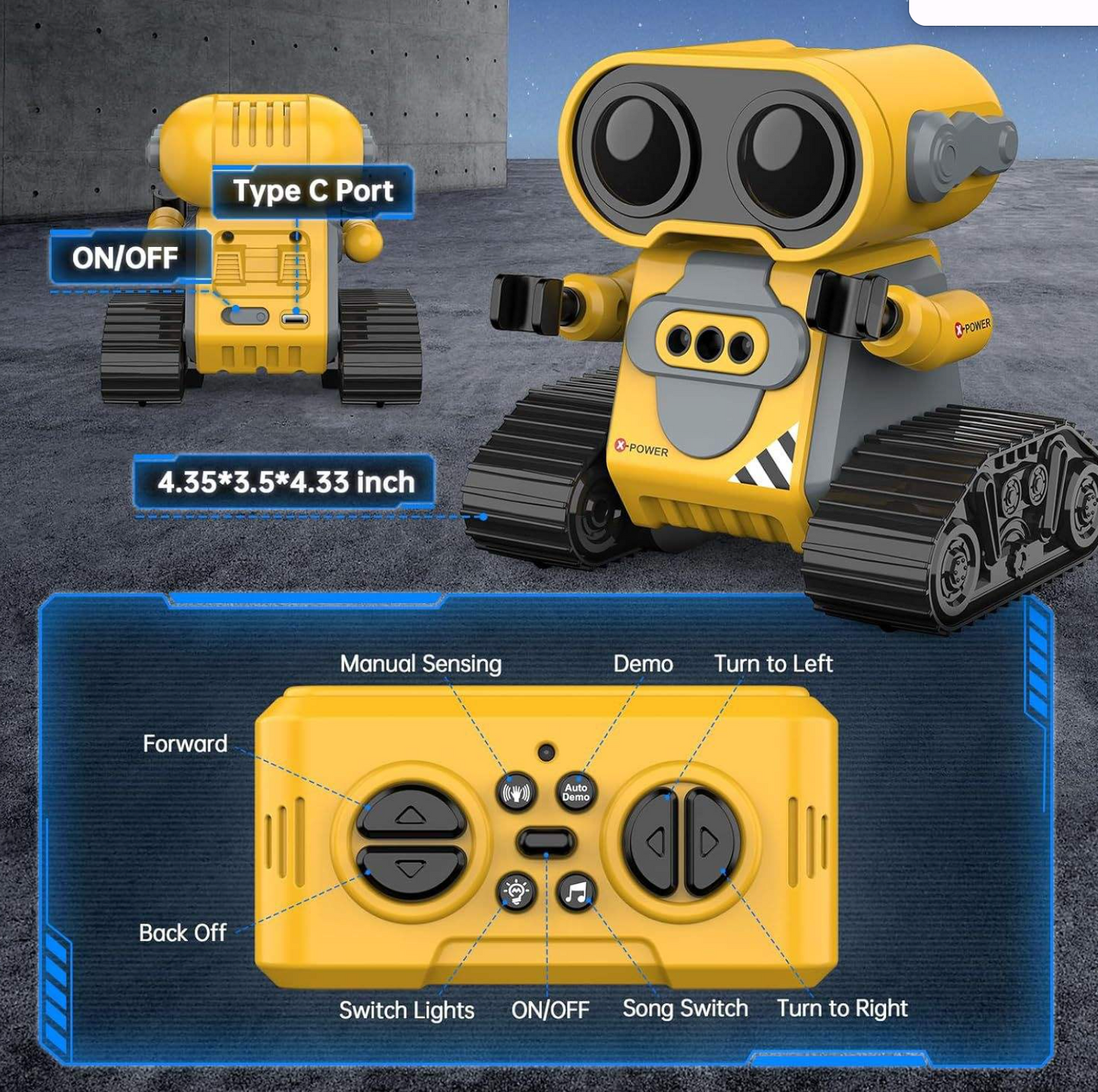 Gesture Control Rechargeable RC Intelligent Robot Toy