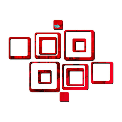 3D Acrylic Mirror Wall Sticker Decoration (Red)