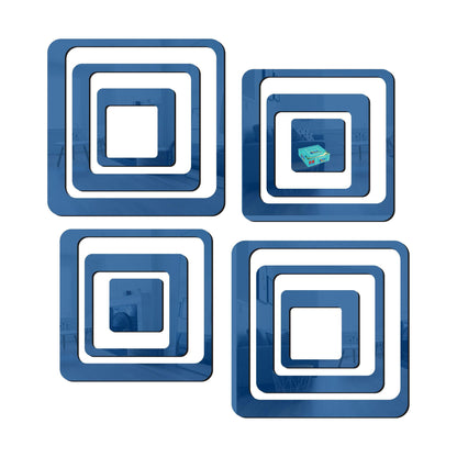 3D Acrylic Mirror Wall Sticker Decoration (blue)